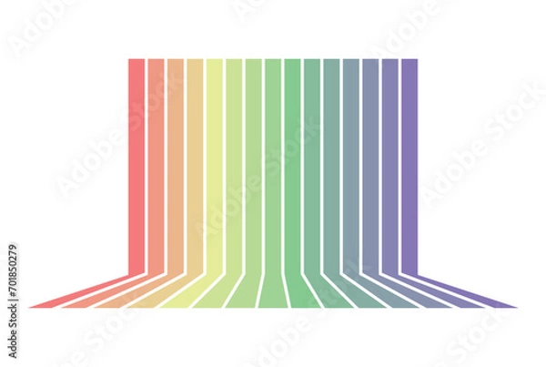 Obraz Multicolored 3D effect lines for business presentation background, data visualization