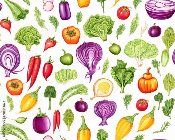 Fototapeta seamless pattern with vegetables