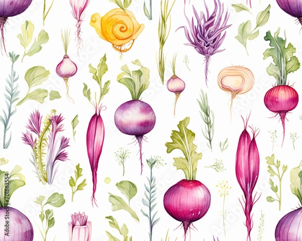 Fototapeta seamless pattern with vegetables