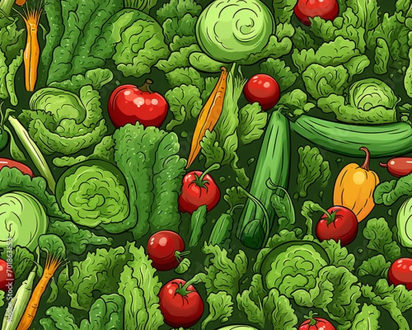 Fototapeta seamless pattern with vegetables