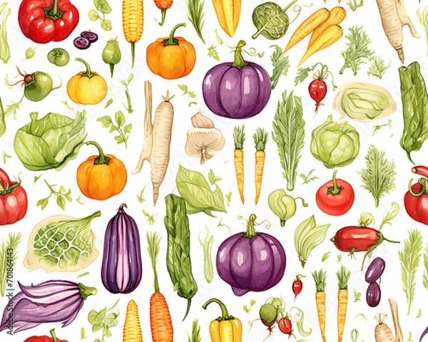 Fototapeta seamless pattern with vegetables