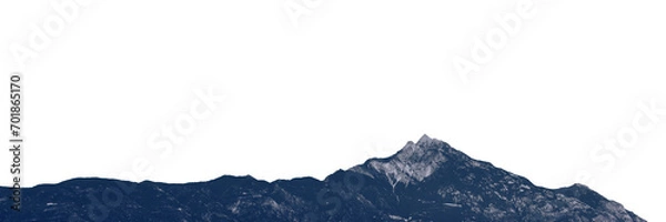 Fototapeta a mountain on transparent background with cut out sky