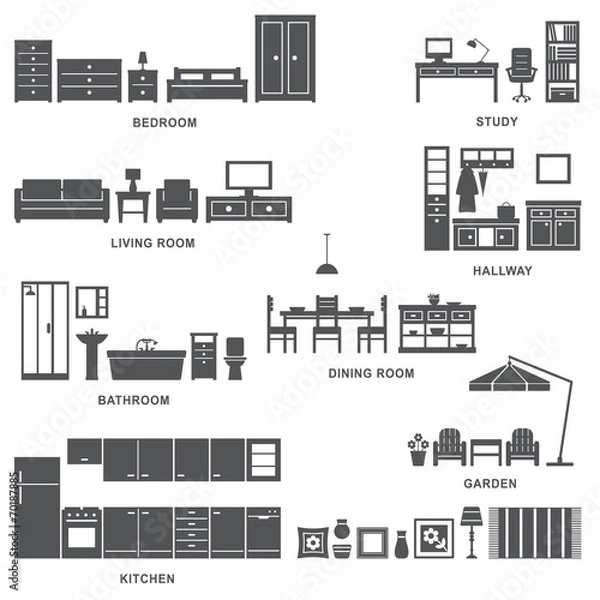 Fototapeta Home related icons 4