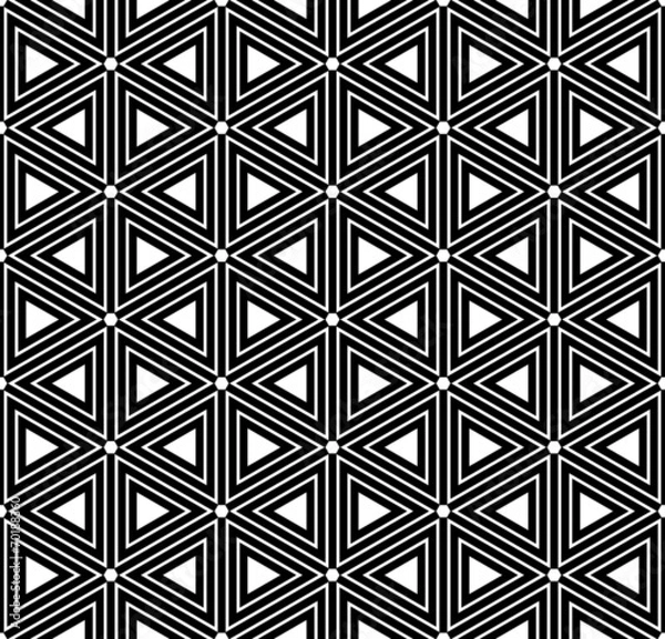 Fototapeta Hexagons and triangles texture. Seamless geometric pattern. Vect