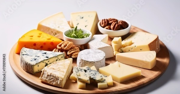 Fototapeta A Cheese Platter Bursting with an Assortment of Handpicked Varieties. Generative AI