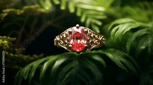 Fototapeta An 8K photo capturing the vivid, red hues of a stunning carnelian gemstone