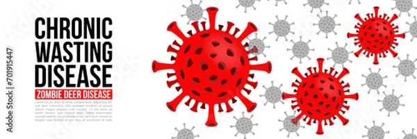 Obraz Chronic Wasting Disease concept. Zombie Deer Disease illness outbreak. pandemic. Microscope virus close up Design for poster banner social media post