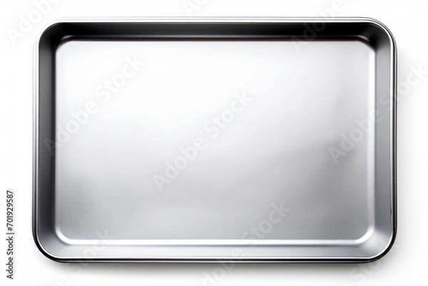 Obraz Empty baking tray , top view white background , isolated, 
