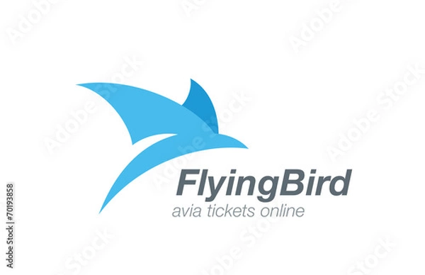 Obraz Bird abstract flying logo vector design. Airline ticket