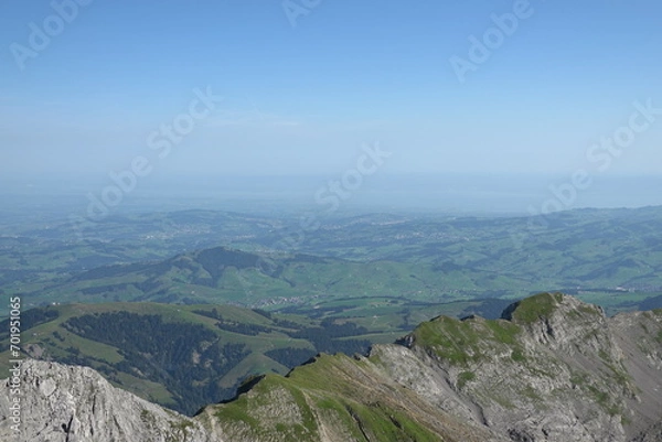Fototapeta Blick vom Säntis auf den Bodensee