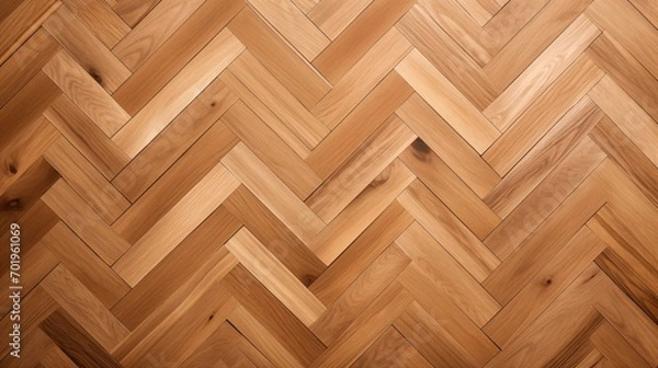 Fototapeta Textured pattern of herringbone parquet wood flooring