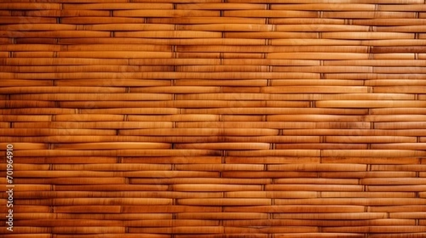 Fototapeta Textured pattern of woven bamboo wall panels
