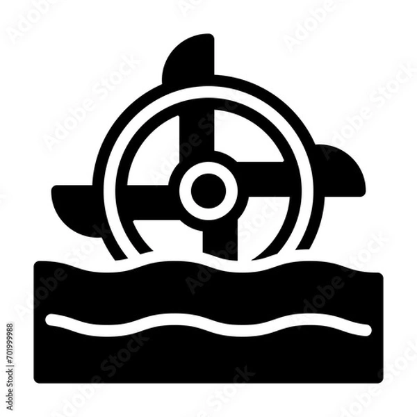 Fototapeta hydro power glyph icon