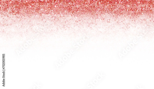 Fototapeta Red glitter stary sparkles shiny frame.Red glitter on transparent background.