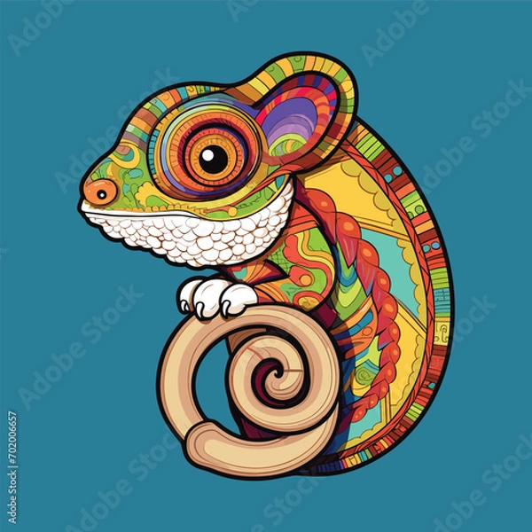 Obraz Colorfull illustration vector of  chameleon