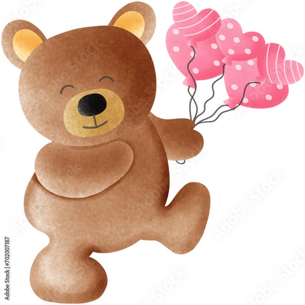 Obraz Cute bear valentine illustration