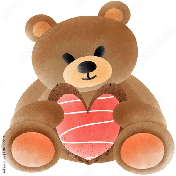 Obraz Cute bear valentine illustration