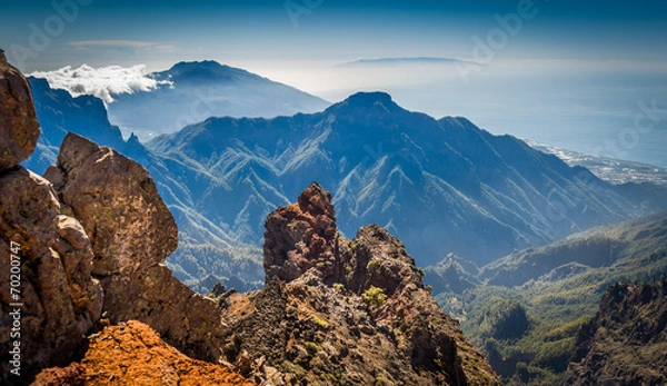 Obraz Volcanic mountains landscape.