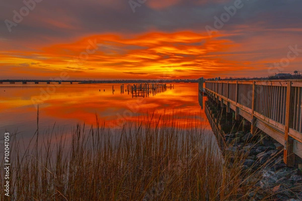 Fototapeta Glorious sunrise at Phoebus Pier