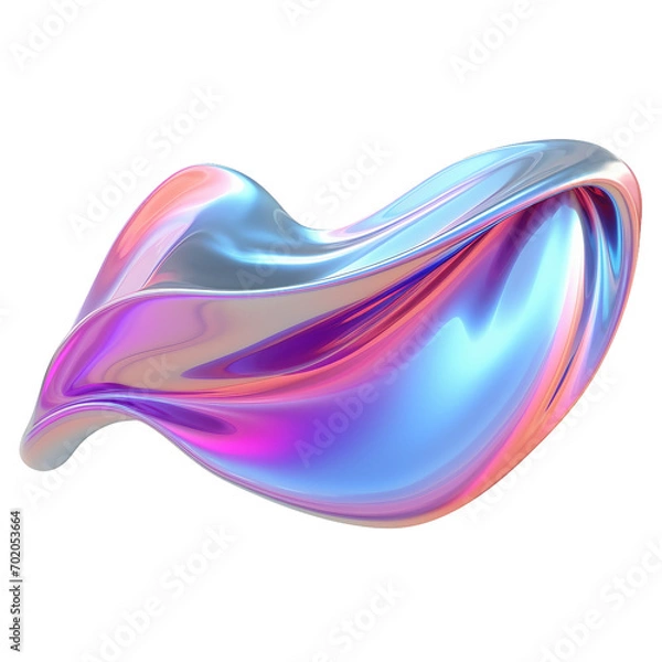 Fototapeta Minimalistic 3D Holographic Shapes