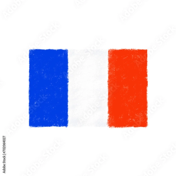 Obraz 旗のみのフランスの国旗　クレヨンタッチ