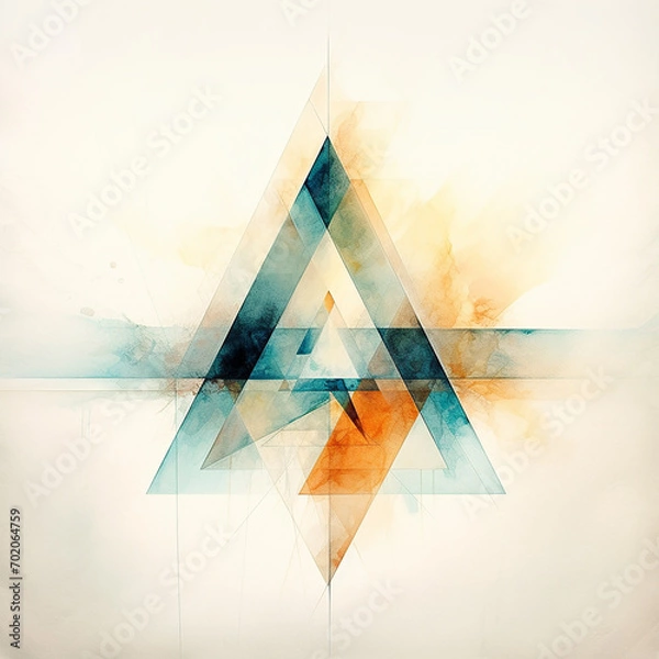 Obraz Overlapping Translucent Triangles, Abstract