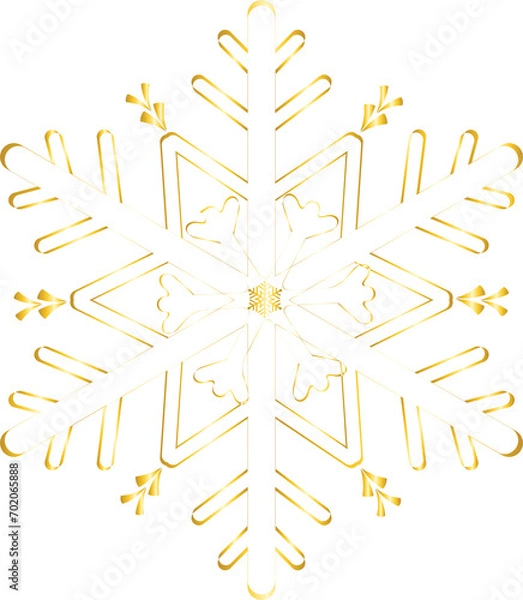 Fototapeta gold Snowflake vector