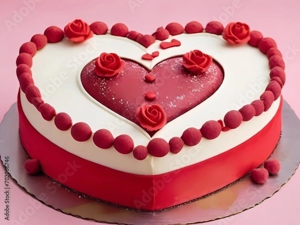 Obraz Valentine heart shape cake 