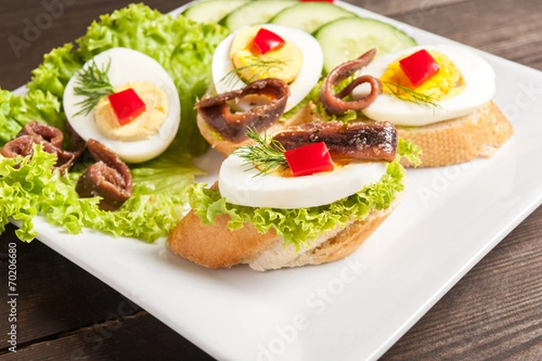 Obraz Crostini with anchovy