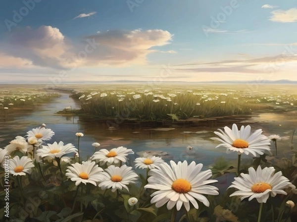 Obraz daisies on the lake