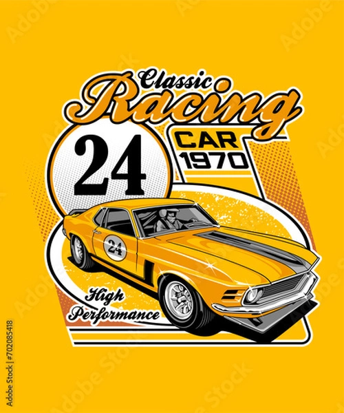 Obraz Classic Racing Vintage Vector Illustration