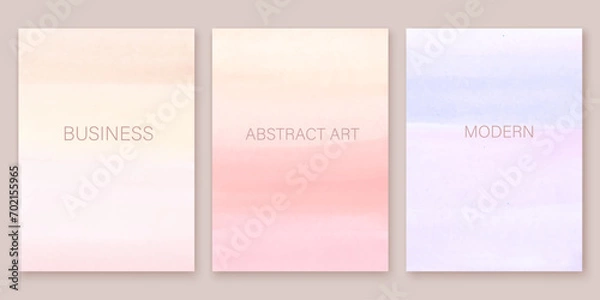 Fototapeta Elegant soft gradient,  textures set. Watercolor, ink vector background collection with pink,  lilac,  beige for cover, invitation template, wedding card, menu design. 