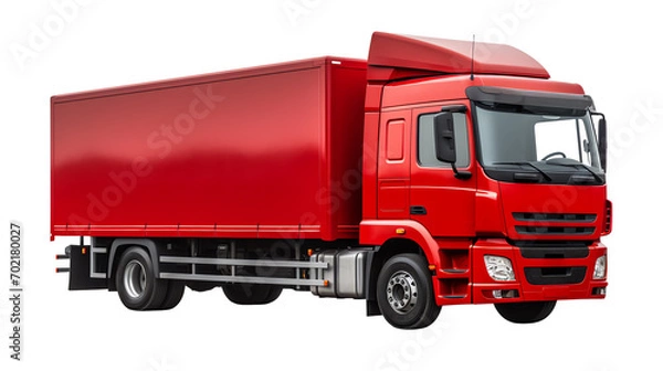 Obraz red truck isolated on white