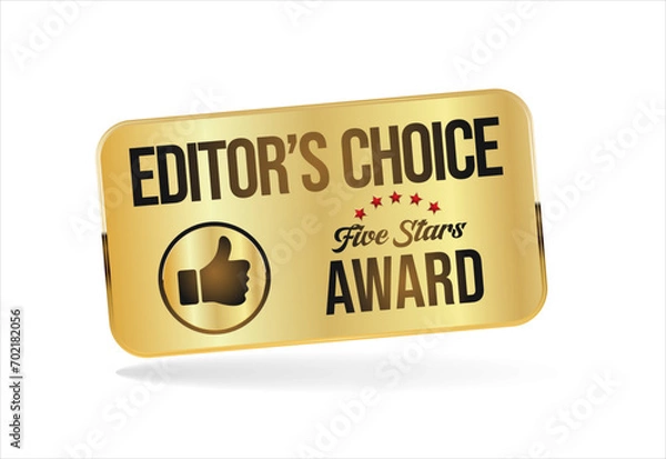 Fototapeta Editors choice golden badge on white background 