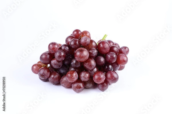 Fototapeta Red grape on white background