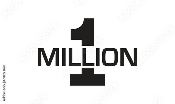 Obraz 1 million or one million text