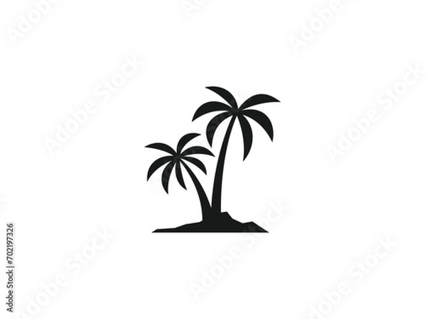Obraz coconut tree, palm vector icon illustration, logo template