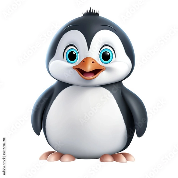 Fototapeta 3d penguin in a hat