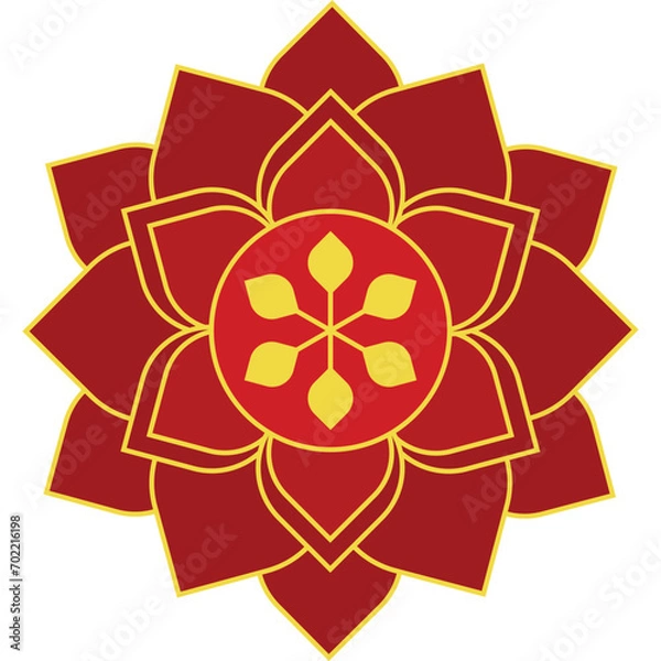 Obraz Red vector Chinese flower element illustration