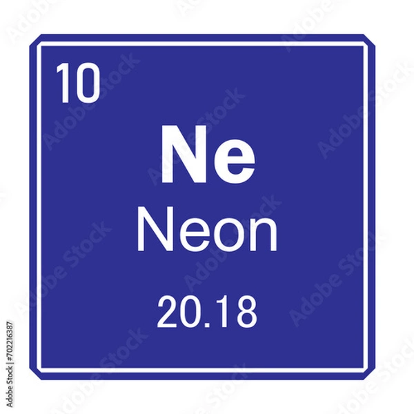 Fototapeta Neon Chemical Element Symbol ,Vector Image Illustration Isolated on White Background