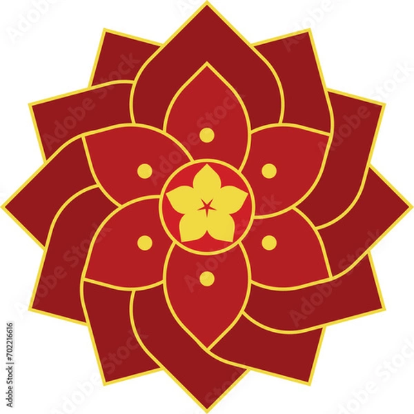 Obraz Red vector Chinese flower element illustration