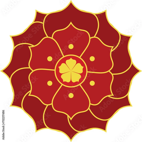 Obraz Red vector Chinese flower element illustration
