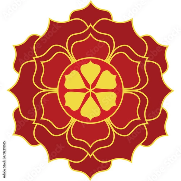 Obraz Red vector Chinese flower element illustration