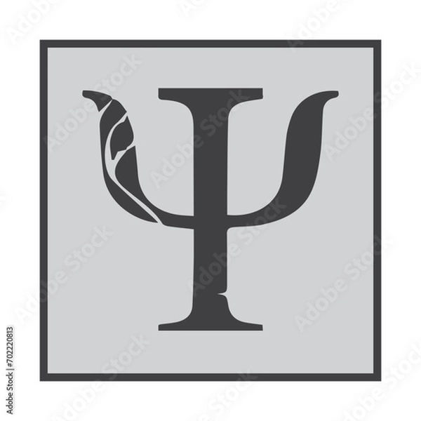 Fototapeta Symbol PSI w greckim alfabecie, wektor ilustracja obrazu izolowana na białym tle