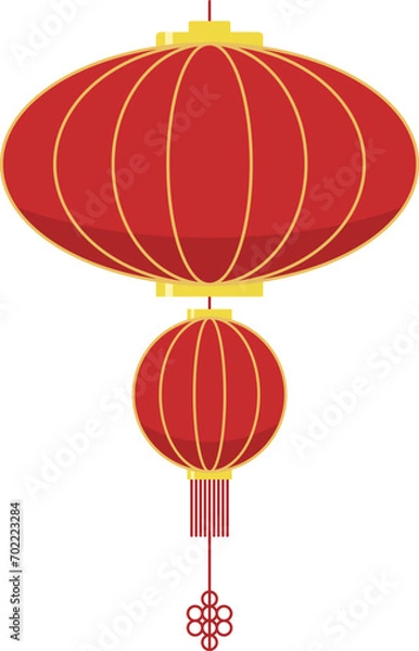 Obraz Red vector Chinese lantern element illustration