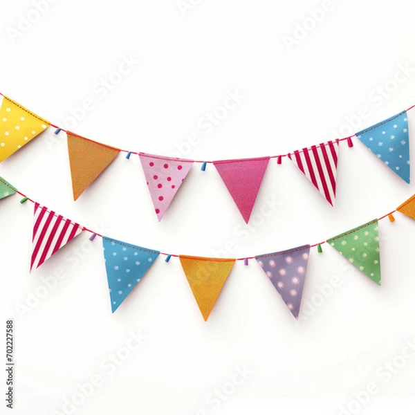 Obraz Celebration in Colors: Bunting Flags with Space for Text