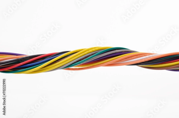 Obraz Multicolored computer cable closeup