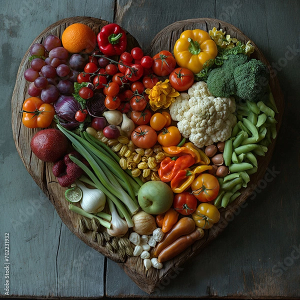 Obraz Gesundes veganes Essen, Generative KI