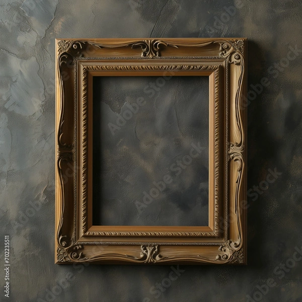Fototapeta Minimal Thin Wooden empty frame, in the style of Luxury backgrounds