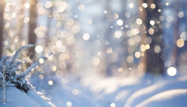 Fototapeta Glimmering Bliss: A Soft-Focused Winter Wonderland Background, Where Ethereal Beauty Meets Subdued Elegance in a Serene Symphony of Glitter and Tranquility